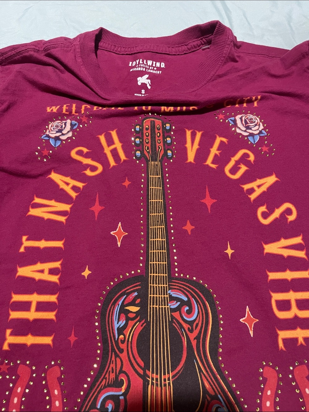 Idyllwind Maroon Short-Sleeve Tee with Guitar Graphic